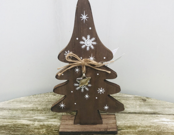 Stromček drevený dekoračný 28cm