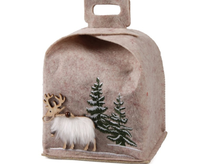 DEKORATÍVNA VIANOČNÁ PLATENÁ TAŠKA SO SOBOM