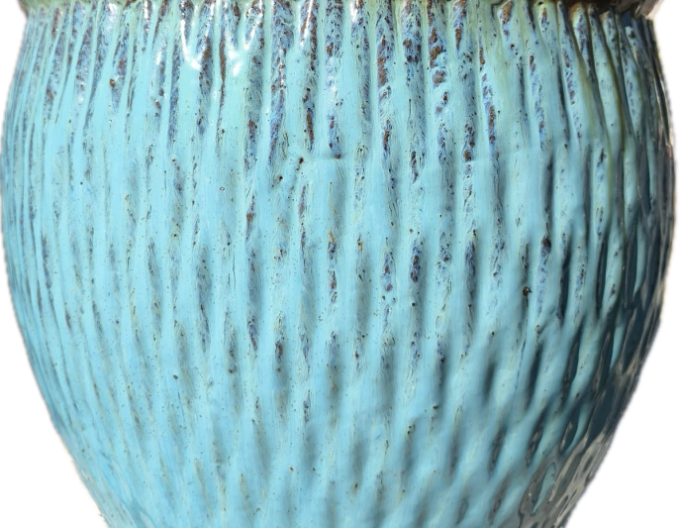 Kvetináč keramický L - tyrkysový dekor