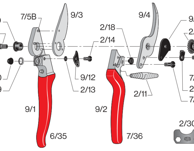 FELCO 9 Záhradné nožnice pre ľavákov