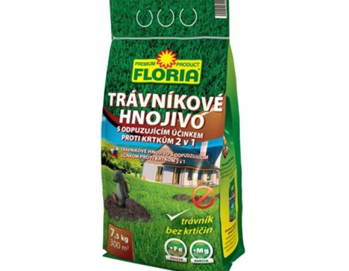 Floria Trávnikové hnojivo s účinkom proti krtkom 7,5kg